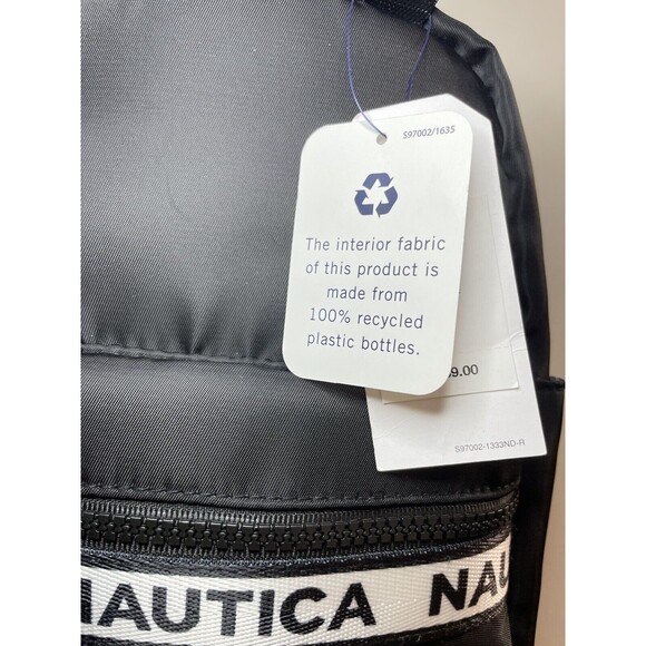 Nautica Backpack MSRP $89 Black Brand New Straps Side Pockets Lightweight - Picture 3 of 8